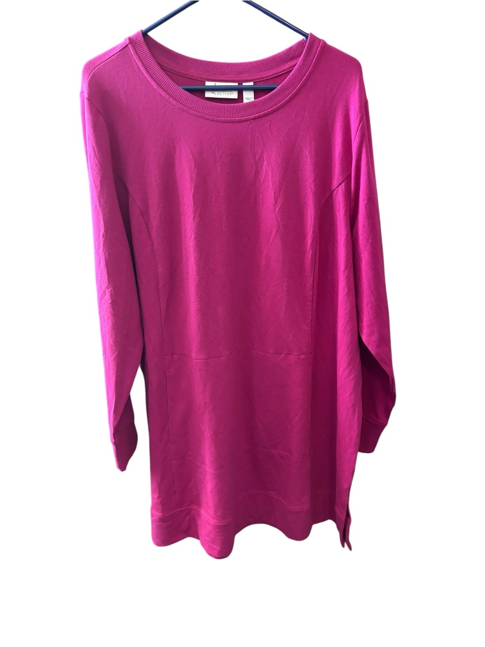 Relaxed Tunic Sweatshirt - Vivid Fuchsia - Picture 3 of 6